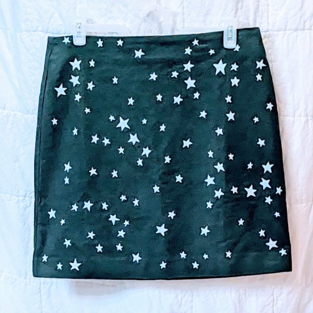 Boden Green Skirt with White Star Embroidery